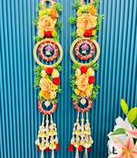 handmade artificial flower door hanging lotus design  handmade shubh labh entrance decoration (pack of 2) 