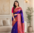 purple color zari weaves and meenakari work in border having contrast pallu silk blend saree