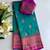 green color zari weaves and meenakari work in border having contrast pallu silk blend saree