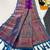 violet color zari weaves and meenakari work in border having contrast pallu silk blend saree