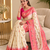 white color zari weaves and meenakari work in border having contrast pallu silk blend saree