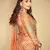 Premium Orange Silk Blend Saree With Real Mirror Work & Print