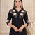 Women's black embroidered kurti with pant set
