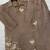 Brown co-ord set for women with handwork floral motifs