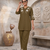 Women's mehendi embroidered kurti with pant set