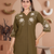 Women's mehendi embroidered kurti with pant set