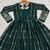 Dark green sequins & thread embroidered star georgette anarkali suit with pants & dupatta