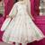 Women’s White Embroidered Anarkali Kurta Set With Dupatta & Pent
