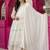 Women’s White Embroidered Anarkali Kurta Set With Dupatta & Pent