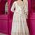 Women’s White Embroidered Anarkali Kurta Set With Dupatta & Pent