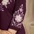 Women's wine embroidered kurti with pant set