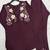Women's wine embroidered kurti with pant set