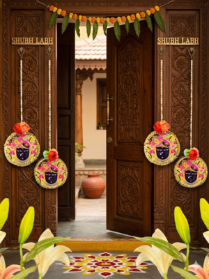 handcrafted shrinathji wall hanging  krishna decorative hanging pearl string home  decoration pack of 2 3