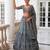 grey silk blend embroidered wedding lehenga choli