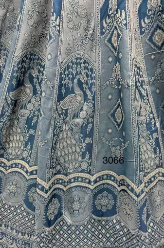 grey silk blend embroidered wedding lehenga choli