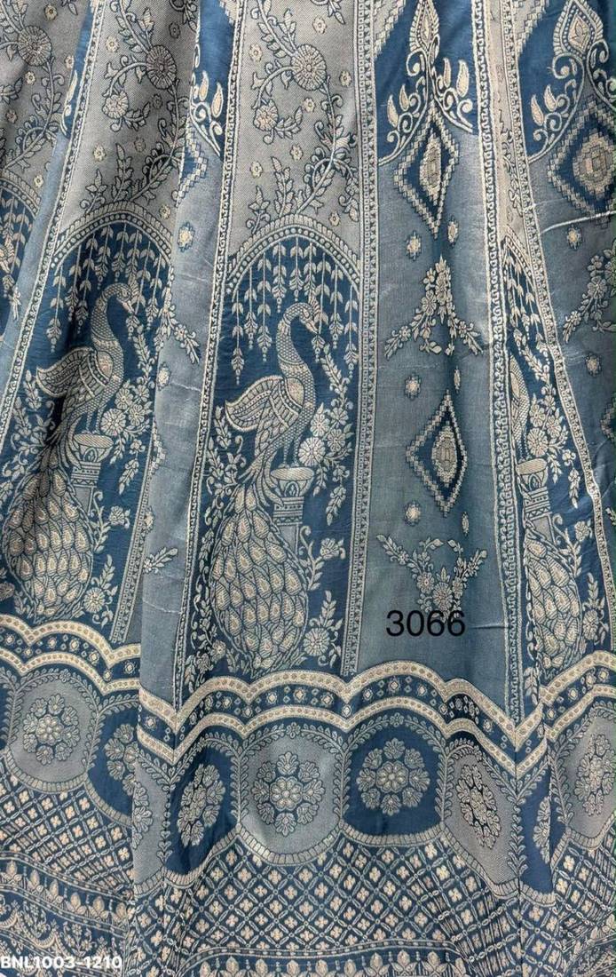 grey silk blend embroidered wedding lehenga choli