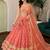 peach silk blend embroidered wedding lehenga choli