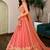 peach silk blend embroidered wedding lehenga choli