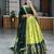 lime silk blend printed festival lehenga choli
