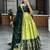 lime silk blend printed festival lehenga choli