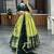 lime silk blend printed festival lehenga choli