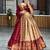 maroon silk blend printed festival lehenga choli