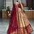 maroon silk blend printed festival lehenga choli