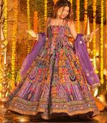 Heavy Position Print Embroidered Maxi Suit Set