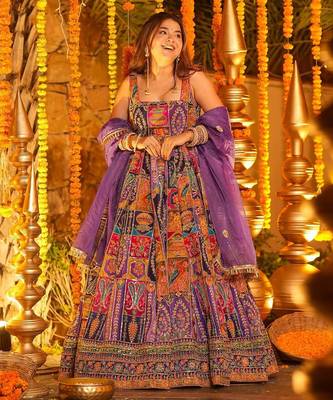 Heavy Position Print Embroidered Maxi Suit Set 2