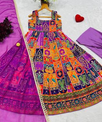 Heavy Position Print Embroidered Maxi Suit Set 6