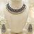 oxidized silver mirror work choker necklace set with earrings for navratri & weddings