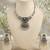 antique oxidized silver multicolor choker necklace & earrings set   indian ethnic tribal festive jewelry