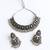 oxidized silver mirror work choker necklace set with earrings for navratri & weddings