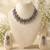 oxidized silver multicolor necklace set with jhumka earrings   navratri garba festive indian boho jewelry for women