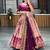 purple silk blend printed festival lehenga choli
