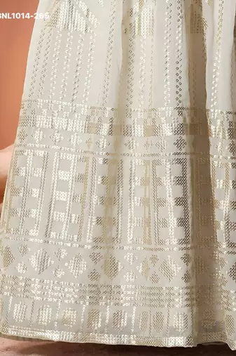 off white georgette embroidered wedding lehenga choli