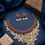 Gold plated ruby hued stone pearl choker necklace set traditional indian wedding jewelry