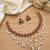 Gold plated ruby hued stone pearl choker necklace set traditional indian wedding jewelry