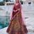 burgundy velvet embroidered bridal lehenga choli