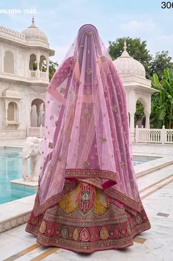 burgundy velvet embroidered bridal lehenga choli