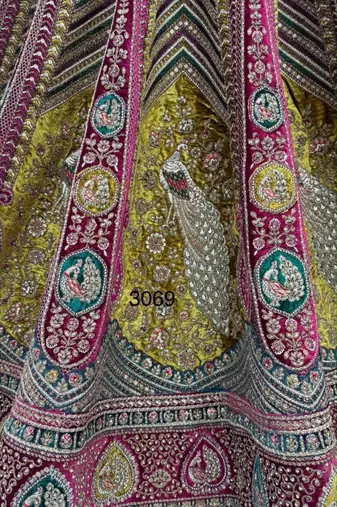 burgundy velvet embroidered bridal lehenga choli