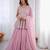 baby pink faux georgette embroidered wedding lehenga choli