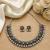 antique oxidized silver choker necklace & earrings set   traditional navratri garba ethnic jewellery