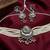 oxidized pearl choker necklace set with lotus motif mirror pendant & matching earrings   navratri festive wear