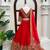 red silk blend embroidered wedding lehenga choli
