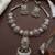 oxidized silver peacock feather necklace set with earrings   choker for navratri garba, weddings & festivals
