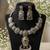 oxidized silver peacock feather necklace set with earrings   choker for navratri garba, weddings & festivals