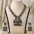 south indian temple jewelry set antique silver black haram necklace jhumka earrings ethnic bridal wedding jewelry
