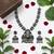 south indian temple jewelry set antique silver black haram necklace jhumka earrings ethnic bridal wedding jewelry