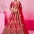 rani pink silk blend embroidered bridal lehenga choli